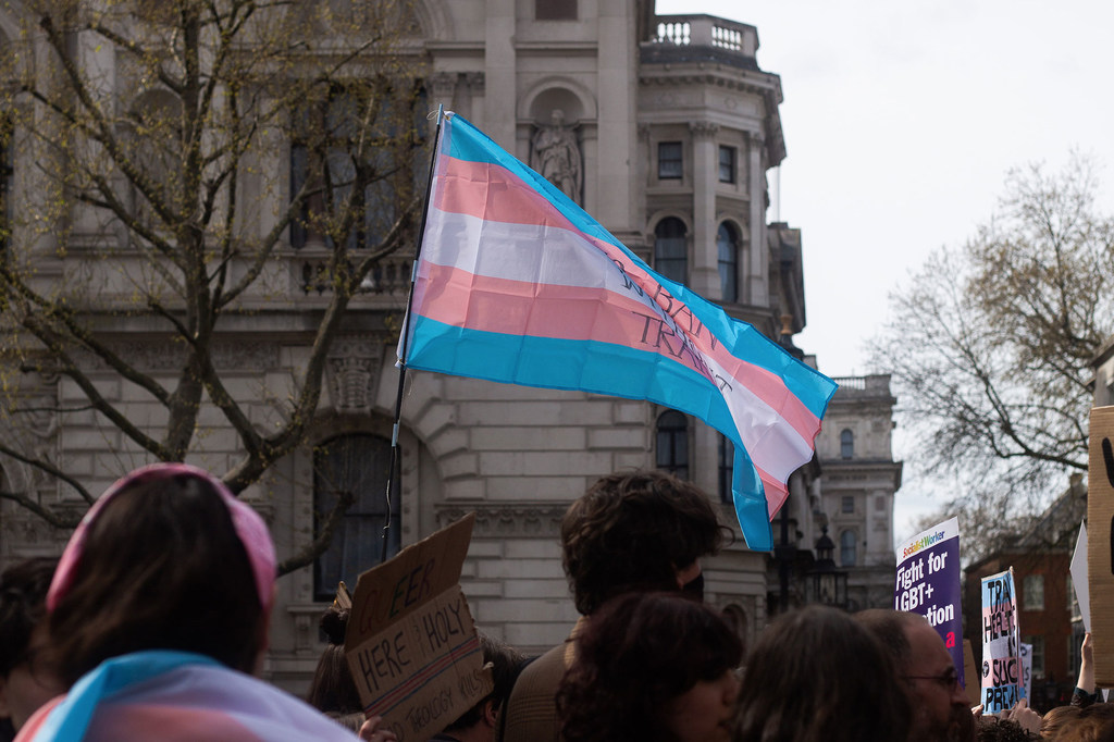 Des personnes trans et leurs alliés manifestent au Royaume-Uni.
